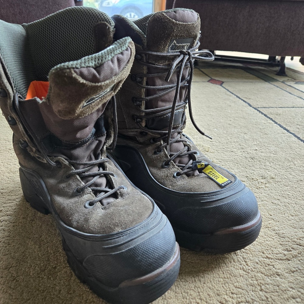 Rocky BlizzardStalker Pro Steel Toe 1200g Thinsulate Work Boots Mens 10 M